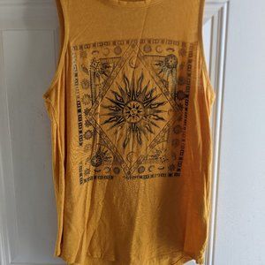 Yellow Sleeveless Tarot-Inspired Lucky Brand Tee